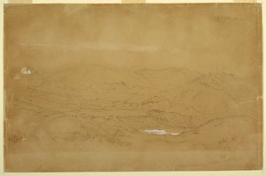 Dessin, paysage de montagne près de Guanojo et Guaranda, Équateur, 10 juin 1857 - Frederic Edwin Church
