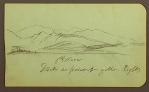 Dessin, paysage de montagne ; verso : paysage de montagne, figure, 1883 - Frederic Edwin Church