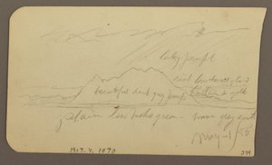 Dessin, sommet de montagne ; verso : chaîne de montagnes, 1er mai 1885 - Frederic Edwin Church