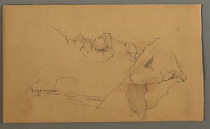 Dessin, pics montagneux, 1868 - Frederic Edwin Church