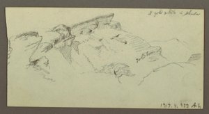 Dessin, pics montagneux, peut-être 1868 - Frederic Edwin Church