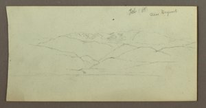 Dessin, chaîne de montagnes, février 1868