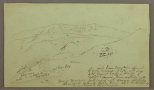 Dessin, chaîne de montagnes, mai peut-être 1868 - Frederic Edwin Church