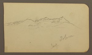 Dessin, chaîne de montagnes, Toluca ; verso : clocher, chaîne de montagnes, Toluca, 7 janvier 1885 - Frederic Edwin Church