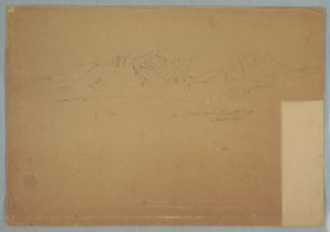 Dessin, chaînes de montagnes aux sommets escarpés, près de Machachi, Équateur, 19 juin 1857 - Frederic Edwin Church