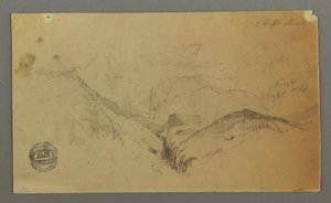 Dessin, étude de montagne, peut-être 1868 - Frederic Edwin Church