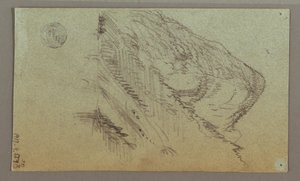 Dessin, vallée de la montagne, peut-être 1868