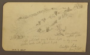 Dessin, montagne, Zapotlan ; verso : colline boisée, lac de Cuitzeo, janvier 1885 - Frederic Edwin Church