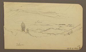 Dessin, paysage de montagne, Toluca ; Verso : Montagne, Toluca, 20 avril 1885 - Frederic Edwin Church