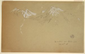 Dessin, " Montagne sur le Hintersee ", près de Berchtesgaden, Bavière, 27 juillet 1868