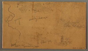 Dessin, montagnes sur une plaine, deux arcs-en-ciel, Autriche ou Bavière, 1868 - Frederic Edwin Church