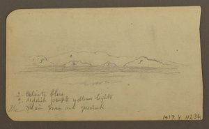 Dessin, montagnes ; verso : Foothills amp ; chaîne de montagnes, 21 décembre 1885 - Frederic Edwin Church