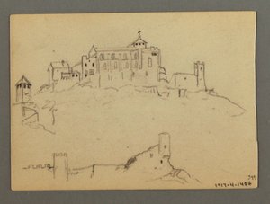Dessin, flanc de montagne, peut-être 1868 - Frederic Edwin Church