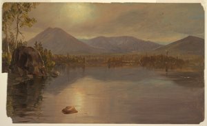 Dessin, monts Katahdin et Turner depuis le lac Katahdin, Maine, 1855-60 - Frederic Edwin Church