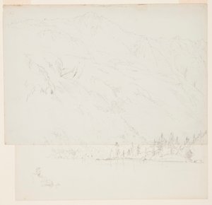 Dessin, mont Katadhin, Maine, 1870-78 - Frederic Edwin Church