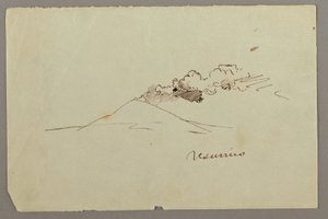 Dessin, Mont Vésuve avec fumée, peut-être 1868-69 - Frederic Edwin Church
