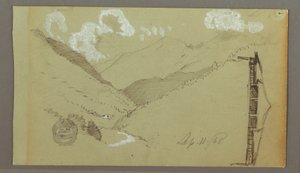 Dessin, Narrow Valley, bâtiment, 11 septembre 1803 - Frederic Edwin Church