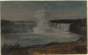 Dessin, chutes du Niagara dans la lumière du soir, septembre 1856 - Frederic Edwin Church