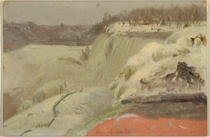Dessin, Chutes du Niagara dans la neige, vues de l
