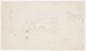 Dessin, vieille maison, Beyrouth, 1868
