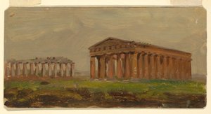 Dessin, Paestum, Temple de Neptune, 1868