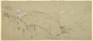 Dessin, Vue panoramique de Bel Arp, 1868 - Frederic Edwin Church