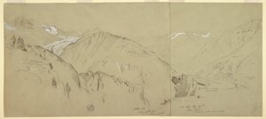 Dessin, Vue panoramique de Bel Arp, 1868