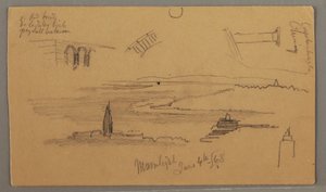 Dessin, plaines, études architecturales, 4 juin 1868 - Frederic Edwin Church