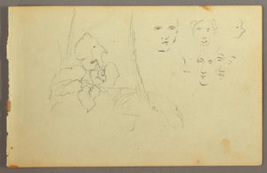 Dessin, étude de plantes, visages, peut-être 1844 - Frederic Edwin Church