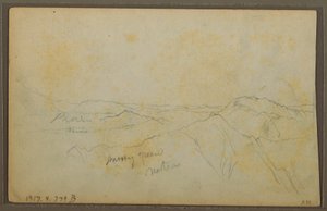Dessin, Popayan, Colombie ; Verso : Paysage de montagne, Colombie, 9 août 1853 - Frederic Edwin Church