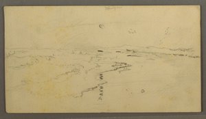 Dessin, rivière, lune réfléchie, 14 juin 1870 - Frederic Edwin Church