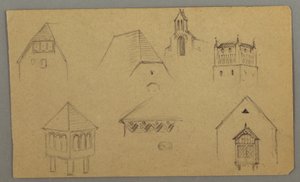Dessin, Études de toits, Autriche ( ), 1868