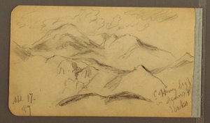 Dessin, montagnes escarpées, 17 avril 1889 - Frederic Edwin Church