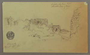 Dessin, ruines, 27 avril 1868 - Frederic Edwin Church