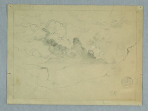 Dessin, éruption du volcan Sangay, Équateur, 1857-62 - Frederic Edwin Church