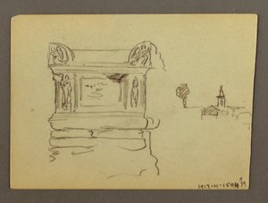 Dessin, Sarcophage, peut-être 1868-69 - Frederic Edwin Church