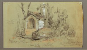 Dessin, sanctuaire dans les bois, septembre 1868 - Frederic Edwin Church
