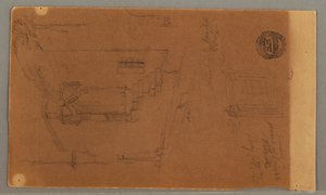 Dessin, vue latérale du bâtiment, fenêtre, 29 mai 1868 - Frederic Edwin Church