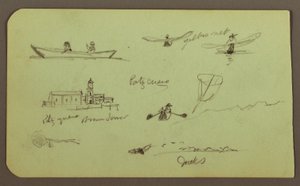 Dessin, Croquis de Patzcuaro ; Verso : Église, Atlatahuca, 1883 - Frederic Edwin Church