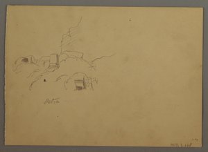 Dessin, Croquis de Petra, Jordanie, février 1868 - Frederic Edwin Church