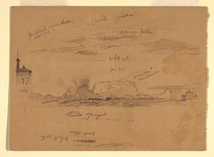 Dessin, Croquis de Rome, Italie, novembre 1868 - Frederic Edwin Church