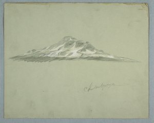 Dessin, sommet enneigé du mont Chimborazo, Équateur, juillet 1857 - Frederic Edwin Church