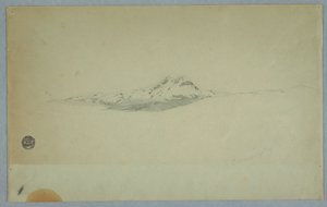 Dessin, sommet enneigé d