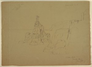 Dessin, "Statue Rock", septembre 1851 - Frederic Edwin Church