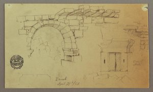 Dessin, arc en pierre, base en pierre, 27 avril 1868 - Frederic Edwin Church