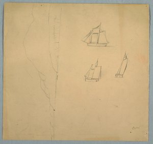 Dessin, études de paysages et de navires, 1850-51 - Frederic Edwin Church