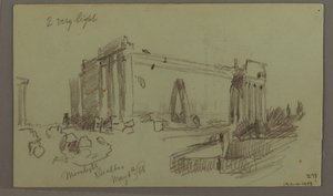 Dessin, étude des ruines du temple, 8 mai 1868 - Frederic Edwin Church