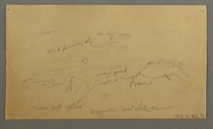 Dessin, Sommet avec de gros nuages, peut-être 1868 - Frederic Edwin Church