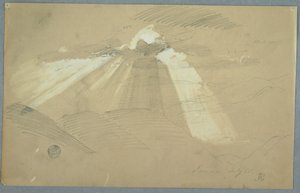 Dessin, soleil traversant les nuages, Jamaïque, juillet 1865 - Frederic Edwin Church