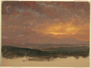 Dessin, Coucher de soleil sur les Catskills, 1870-80 - Frederic Edwin Church